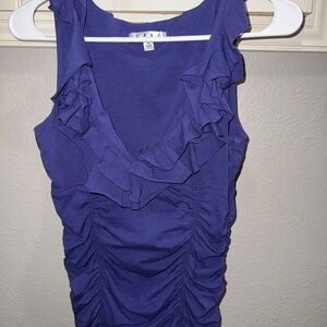Cabi Women's Purple Ruffle Top